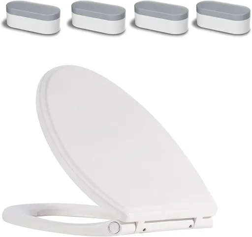 Premium Elongated Toilet Seat with Toilet Seat Bumpers