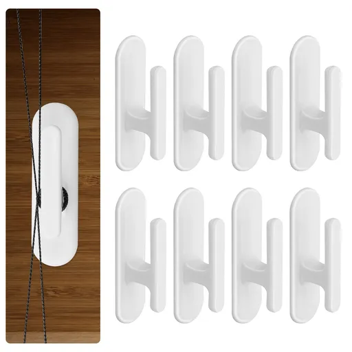 8 Pieces Blind Cord Holder, Blind Cord Winding Safety Blind Pull Cord Twister Window Cord Wrap Cleats Strong Adhesive No Punch