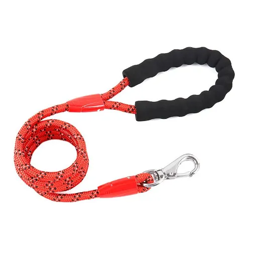 Zichen Nylon Dog Traction Rope Alloy Buckle Red ( 1.2m + handle) 0.8