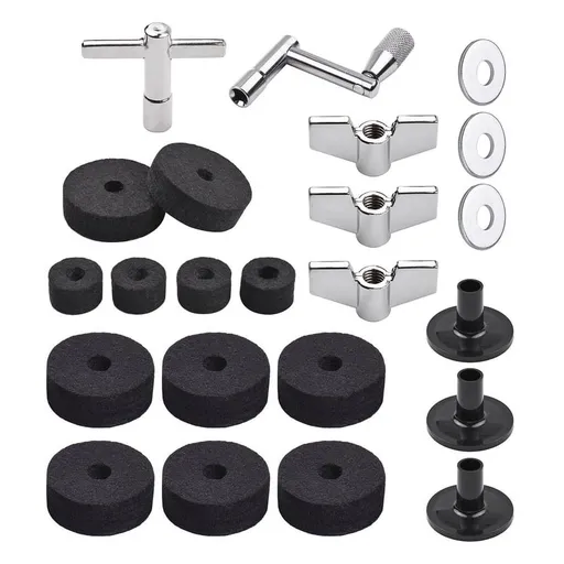 23Pcs Cymbal Replacement Accessories Drum Parts with Cymbal Stand Felts Drum Cymbalk933
