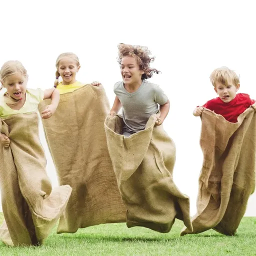 Large Potato Sack Racing Bag 23.62x39.37in, Linen Jumping Bag, Sturdy Play Sack, Versatile Prop for Family School Outdoor Racing Games, L