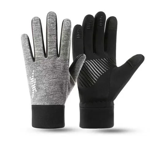 Leaper Nylon Winter Waterproof Touchscreen Moto Gloves Gray (b04)