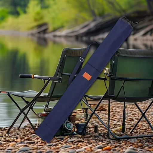 140cm Fishing Fishing Pole Storage Bag Portable Protection Cover Side Pocket Multipurpose Travel Carry Tackle Storage - Blue - Size 140cm