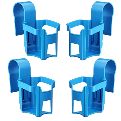 Pool Drink Holder: 4 Pack Pool Cup - above Ground Pool Accessories - Floating Drink Holder for Pool Party Fits 2” or Less (Blue)