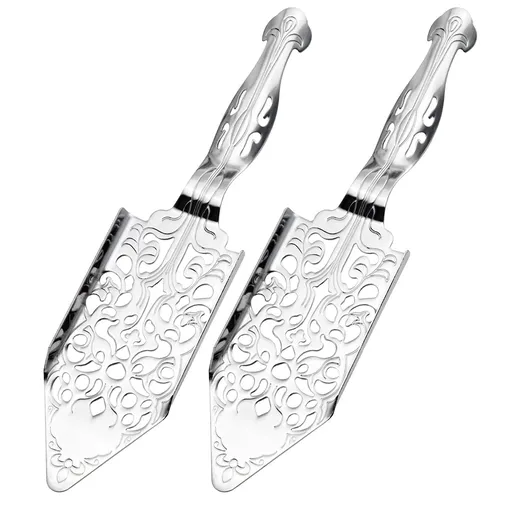 2Pcs Stainless Steel Absinthe Fountain Spoon, Vintage Cocktail Dripper, Bar Glass Strainer, Hollowed Out Square Sugar Dripper