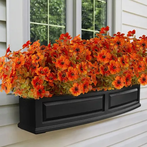 5pcs Artificial Thanksgiving Flowers Silk Autumn Daisies and Eucalyptus Fall Plants for Decorations