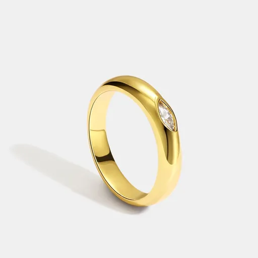 Colorful Stone Ring Stainless Steel Gold Plated Zirconia Crystal Eye Finger Rings for Women Size 7 for Women