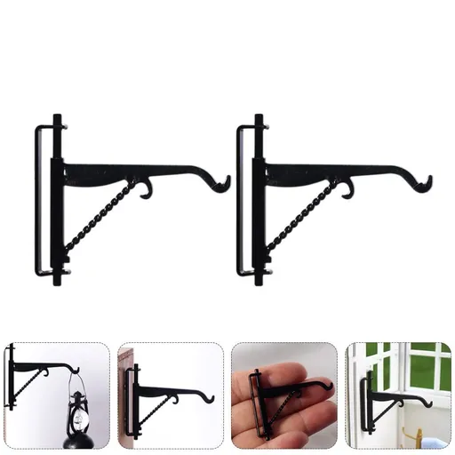 4pcs Miniature Dollhouse Plant Bracket Dollhouse Plant Hangers Wall Hooks Iron Wall Hooks for Plant Hanging Bird Feeder Dollhouse