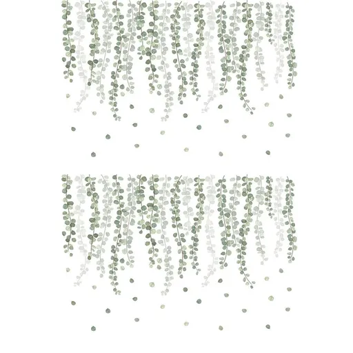 2 PCS Green Plants Wall Decals Self-adhesive Removable Leaves Sticker for Living Room