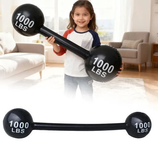 Inflatable Dumbbell Barbell Strongman Props - Giant Weights for Circus Party Decorations, Carnival, Halloween &