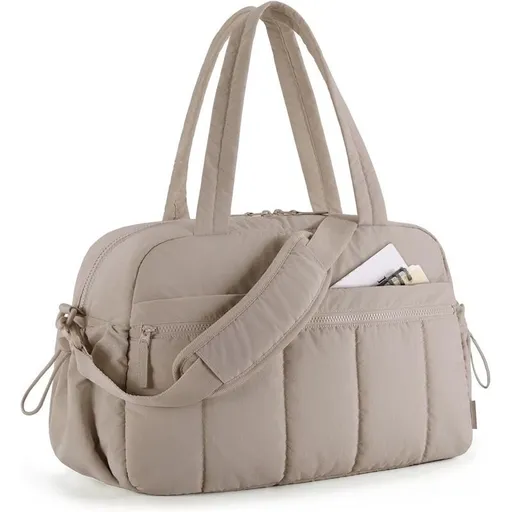 Travel Gym Duffle Bag with Wet Pocket and Luggage Sleeve - Khaki