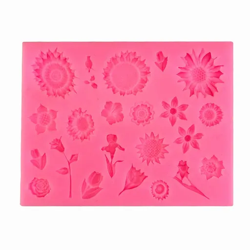 Hard Candy 1 Pieces Zou Ju Mini Sunflower Flower Fondant Silicone Baking Decoration Tool Diy Glue for cake decoration, bread