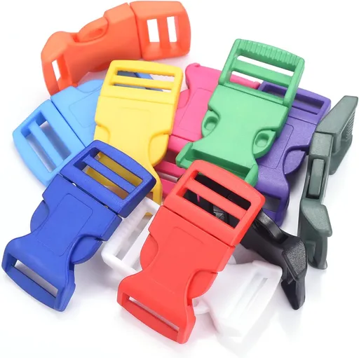 CooBigo 10Pack 1"(26mm) Contoured Plastic Side Release Buckles, Paracord Buckles for Backpack Straps Paracord Bracelet Pet Collar