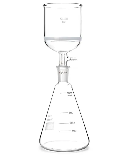 Borosilicate Glass 500ml Buchner Filtering Funnel and 1000 mL Erlenmeyer Flask, with Standard 24/40 Joint