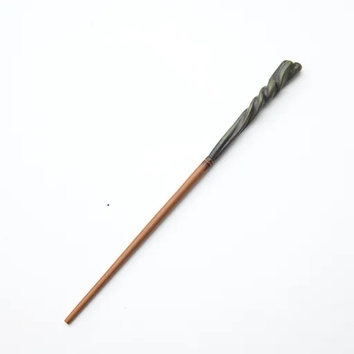 Odd Sculpt Resin Wizard Wand With Metal Inner Core, Eccentric Character Holiday Cosplay Prop, Style 34, Black Gold Stamping Ribbon Gift Box