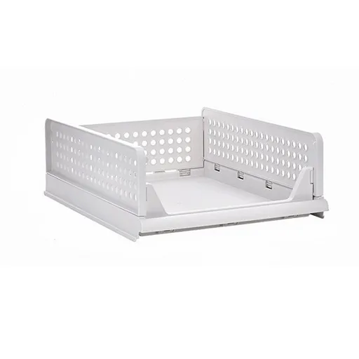 Wardrobe Foldable Storage Basket Layered Divider Drawer Rack Stackable Clothes Organizing Basket 33x43x14cm/13.0x16.9x5.5in