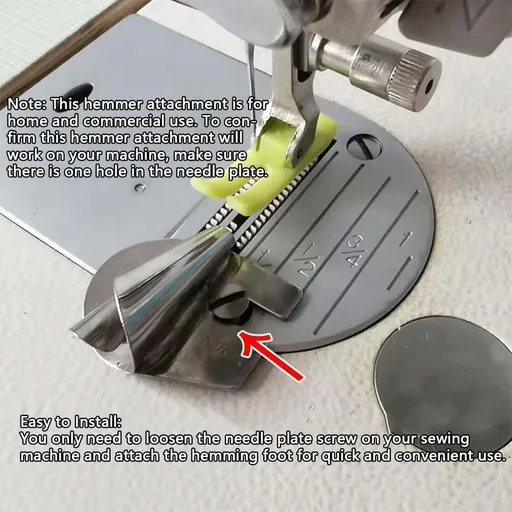 Universal Sewing Rolled Hemmer Foot Set - Wide Rolled Hem Pressure Foot, Sewing Machine Presser Foot Hemmer Foot