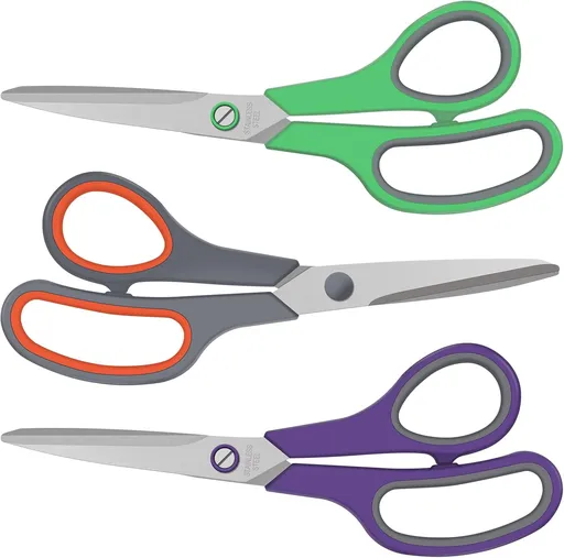3 Pack Scissors Set, 8.3" Heavy Duty Scissors with 25 mm Thickness Sharp Blades & Ergonomic Soft-Grip Handles, All Purpose Scissors for Office, School, Kitchen, Crafts, Sewing, Right/Left Hand Use