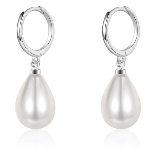 Imitation shell pearl ring earrings, cubic zirconia pendant earrings, women's jewelry 10mm non fading and non peeling