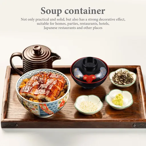 Traditional Japanese Multi Color Rice Bowl with Lid for Home and Restaurant Use