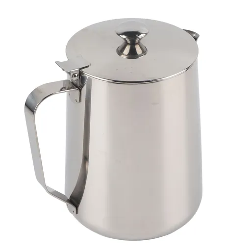 Stainless Steel Coffee Cup Mug Milk Frothing Pitcher Jug with Lid for Latte Coffee Art(1500ml)