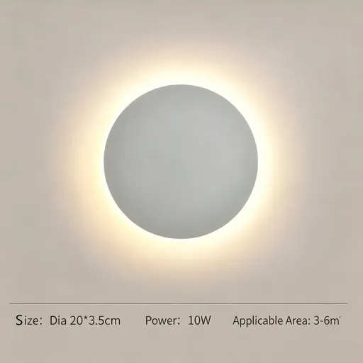 20CM White Regular Eclipse LED Wall Light Stepless Dimming