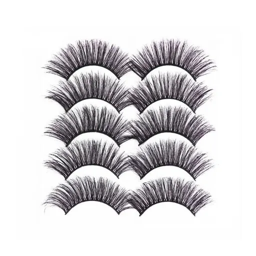 5 Pairs 3D Thick Mink Fake False Eyelashes Natural Long Wispy Makeup Lashes Au - 3D-48