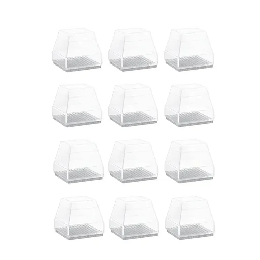 Silicone Chair Leg Floor Protectors for Furniture 12-Pack, Furniture Leg Caps Fit 1.2 to 1.8 Inch Square Round Feet, Noise Reduction Non-Slip Stool Covers for Hardwood Tile Floors
