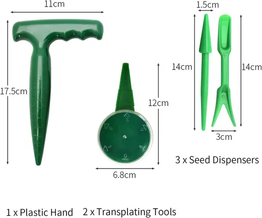 6 Pack Sowing Seeds Dispenser Set, Adjustable Garden Hand Planter Seeder Tool Flower Plant Sow Traditional Sets