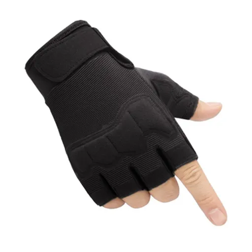 Fingerless Gloves, Knuckle Protective Breathable Lightweight Outdoor Gloves for Hunting, Motorcycling, Climbing