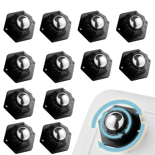 12-Pack Heavy Duty Furniture Casters 360° Rotating High Load Easy Assembly Flat Design, 2.5\