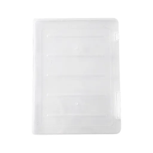 Clear File Portable Project Case, Plastic Storage Box for 8.85" x 12" Letter Paper, Scrapbook Paper Storage Boxes Documents Magazines Holder with Buckle (Clear)
