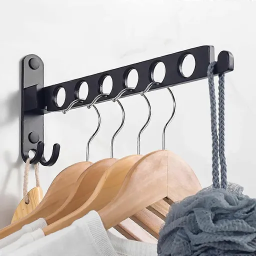 Foldable Clothes Hook Wall Mounted Rack Black 1 Pack Compatible with Braun
