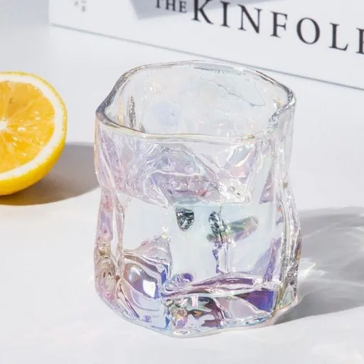 Elegant Twist Glass Cup with Rhinestone Base for Whiskey Cocktails Sparkling Water Home Decor Gift for Hostess and Everyday Dining (Twist Cup Without Rhinestones, 1PCS)