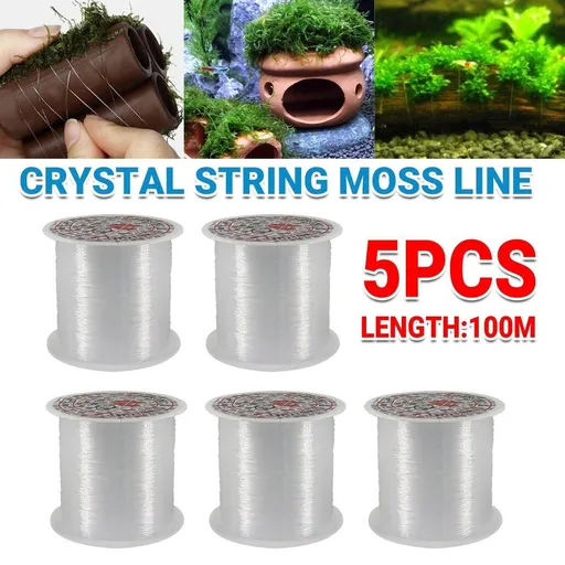 Aquarium Moss Binding Line 0.25mm Transparent Fishing Line 5 Piece