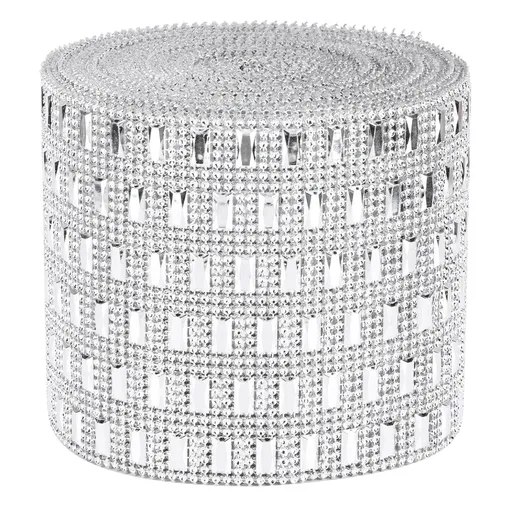 Plastic Imitation Diamonds Hollow Mesh Rhinestones Ribbon Wrap for Wedding Decor DIY Clothing