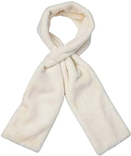 Scarf with Concealed Zipper Pocket - Secure Storage Pocket for Keys & Cards - Downy Soft & Warm - White