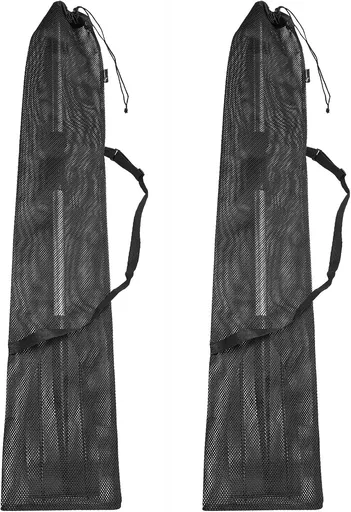 2 Pieces Drawstring Mesh Kayak Paddle Bag With Adjustable Shoulder Strap - Portable Storage for Long Boat Canoe Paddles, Transport