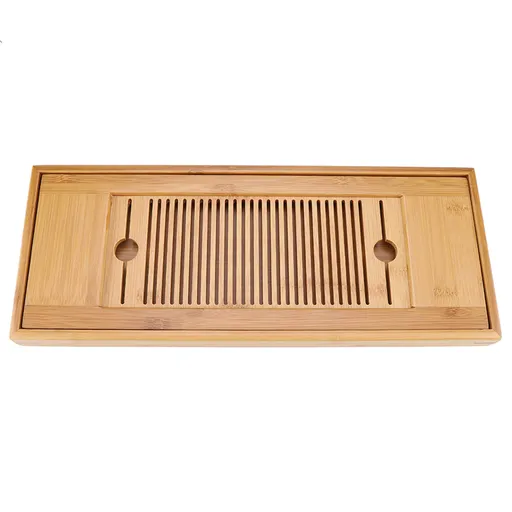 1Pc Bamboo Mini Tea Serving Tray Chinese Gongfu Tea Plate for Home Office Table 38*15cm