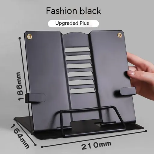 Desk Book Stand Document Holder Heavy Duty Metal Reading Stand Black for Book Magazine Menu Music Score Speech Draft