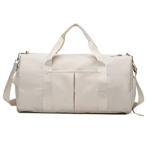Large Sports Gym Bag Oxford Travel Bag Wet Dry Storage for Swimming - Beige