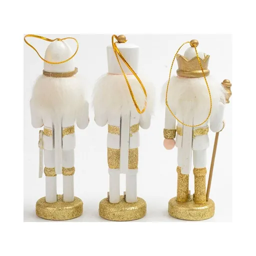 3-Piece Christmas Nutcracker Figurine Set, Festive Plastic Holiday Decor for Home, Mantel, Table, Seasonal Display