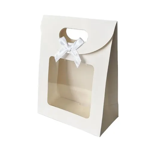 24PCS Bow Flap Tote Bag Reusable Shopping Carry Bag Gift Party Packaging Bag - 16x12x6cm