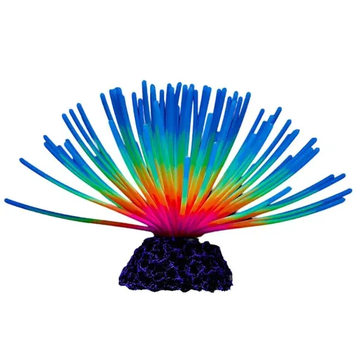 Aquarium Fish Tank Decor Simulation Coral Lotus Aquatic Plants Vibrant Ornament - Blue-M
