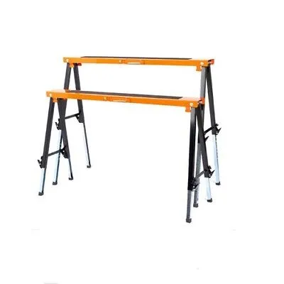 2Pc Mastercraft Sawhorse Metal Folding Non-slip Surface Saw Horse 120KG Capacity