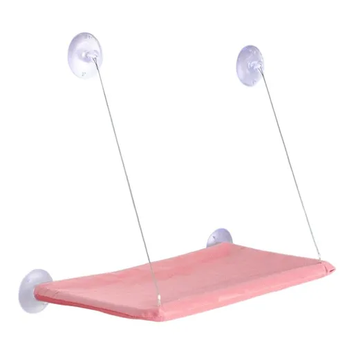 Cat Hammock Set 2 Piece Strong Suction Cups Durable Oxford Removable Cover Space Saving Pink