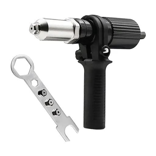 Rivet Gun Adapter with Removable Plastic Handle, Electric Rivet Gun Head, Cordless Riveting Drill Tool Accessories