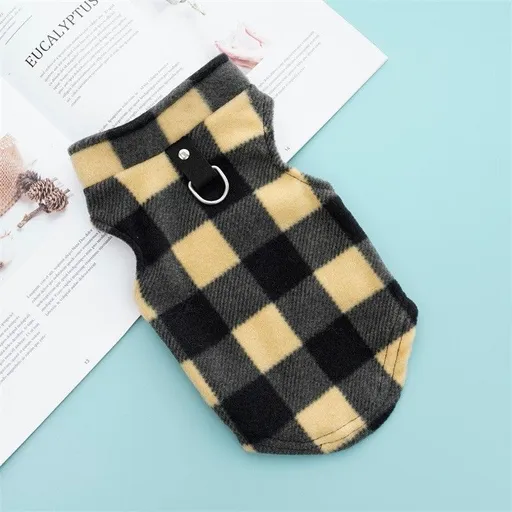 Valley Dog Pet Sweatshirt Pocket Casual Style Fleece Vest Yellow Black S (bust 35CM recommended 1.00 kg-2.00 kg pets)