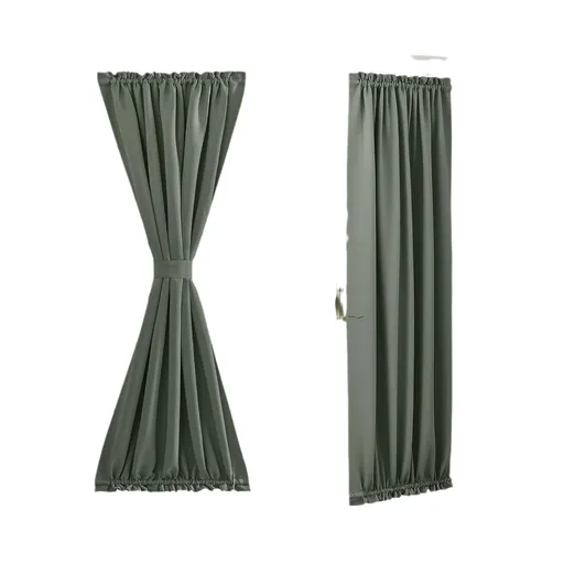 Blackout French Door Curtain Panel - Blackout Door Curtain Solid Drapery with Tiebacks - 1 Panel 25 x L40
