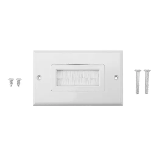 Plastic Anti dust Brush Cable Wall Plate Port Insert Cover Outlet Mount Multimedia Panel New #1